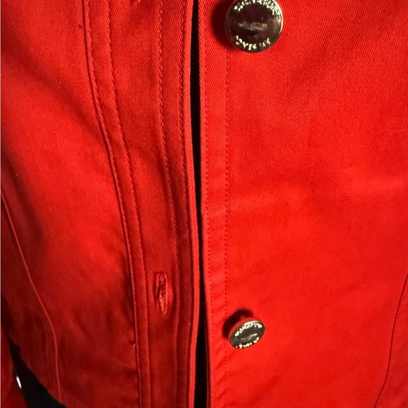 Jones New York Barbie core Red Lightweight Jacket Cotton blend Classic Collar - Picture 5 of 10